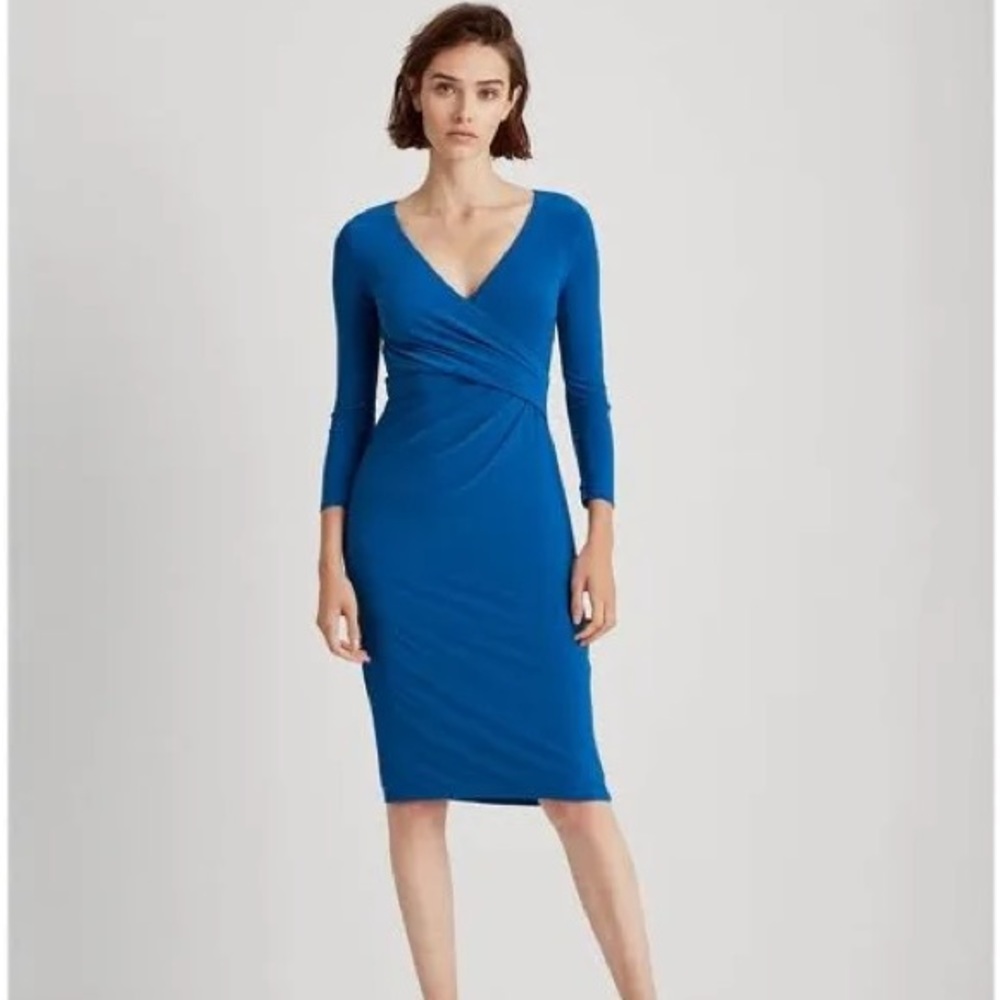 Lauren Ralph Lauren Dress Women's Size 10 Red with Criss Cross Wrap Front